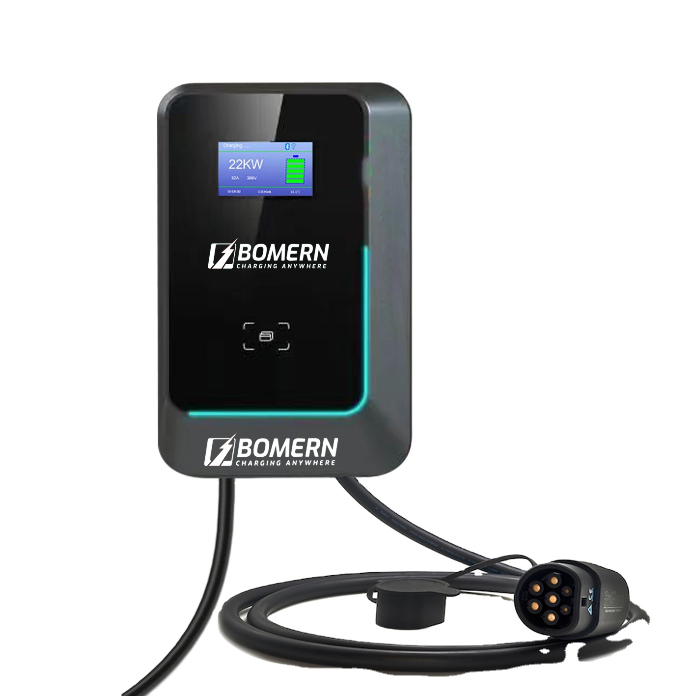 สถานีชาร์จรถยนต์ไฟฟ้าแบบติดผนั - 22Kw Wallbox Type 2 Ocpp Rfid บทวิจารณ์และราคา