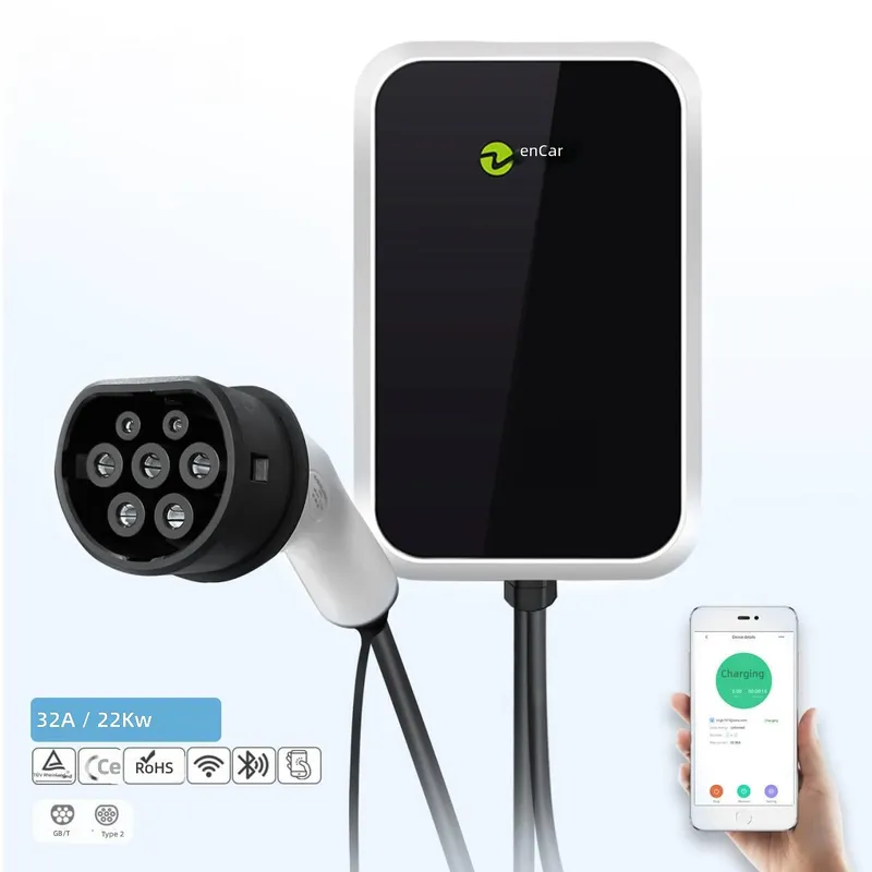 เครื่องชาร์จรถยนต์ไฟฟ้า 22kW แ - 22Kw Wallbox Type 2 Ocpp Rfid บทวิจารณ์และราคา